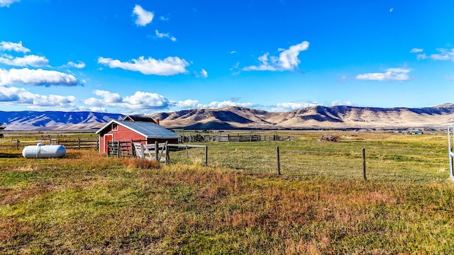 property view of mountains featuring a rural view