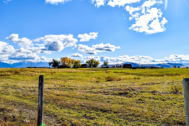 view of yard featuring a mountain view and a rural view