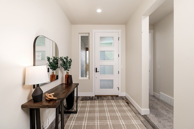 entrance foyer with hardwood / wood-style flooring