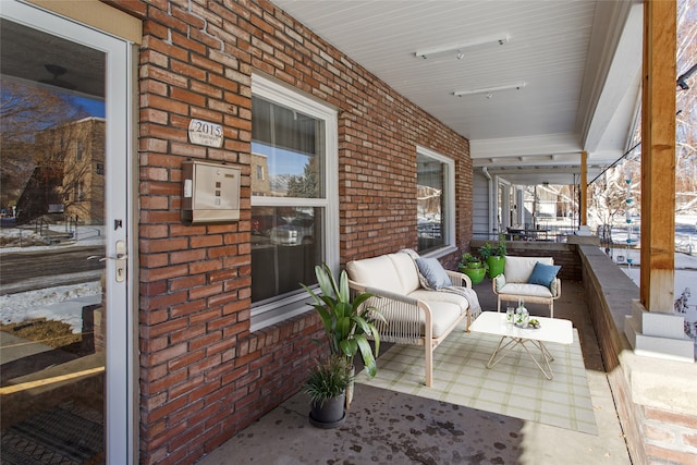 view of patio featuring an outdoor hangout area