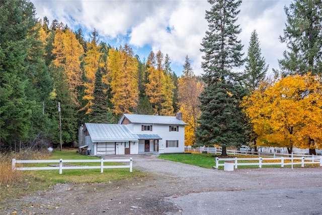 view of front of home with a front yard