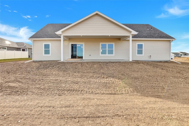 rear view of house with a patio area