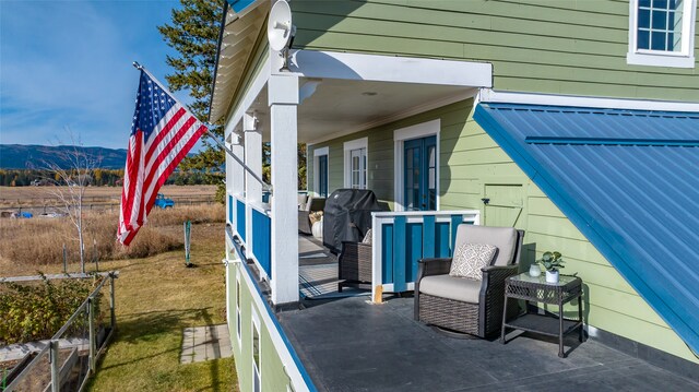 exterior space with a mountain view