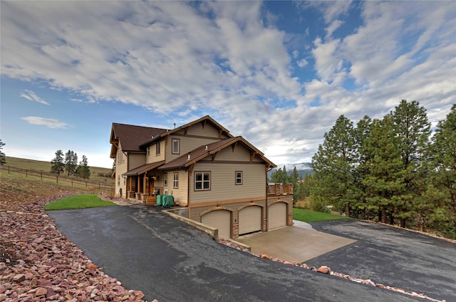 view of front of home featuring a garage