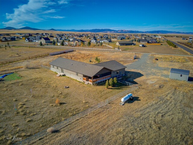 aerial view featuring a mountain view