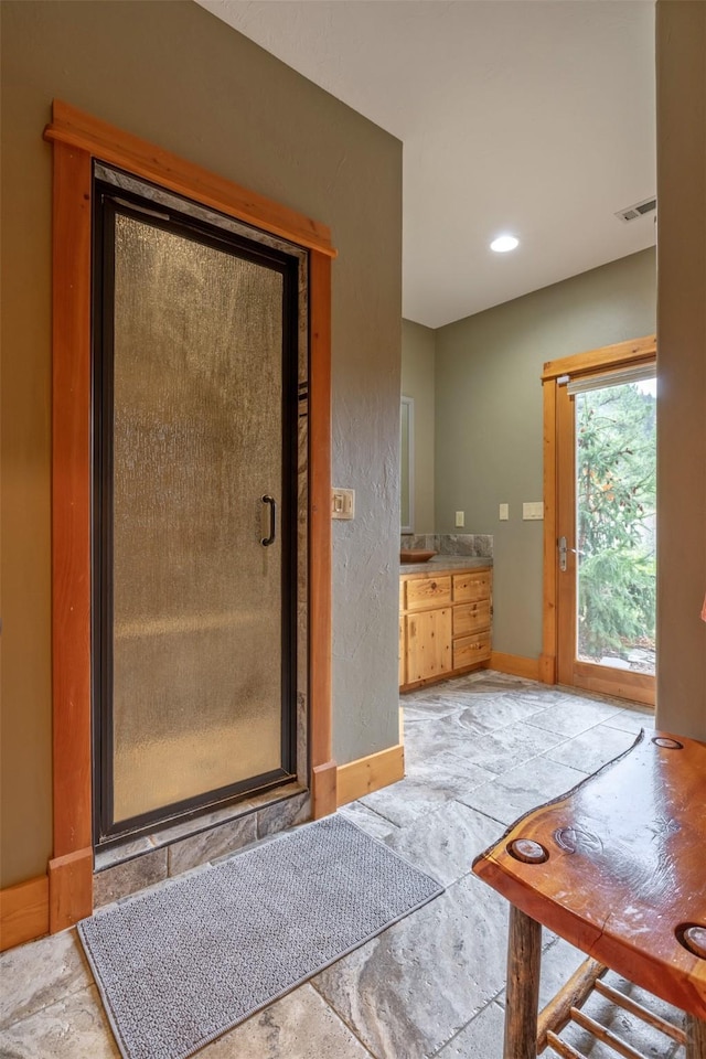 214 Solomon Mountain Rd, Clancy, MT 59634 - bathroom featuring vanity and a shower stall