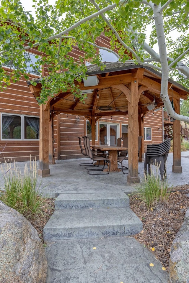 214 Solomon Mountain Rd, Clancy, MT 59634 - view of home's community featuring a gazebo, a patio area, and outdoor dining area