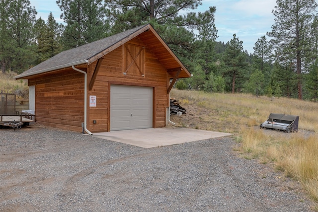 view of garage