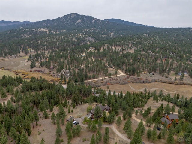 drone / aerial view with a mountain view