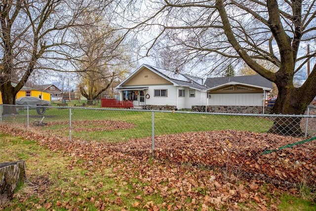 view of single story home