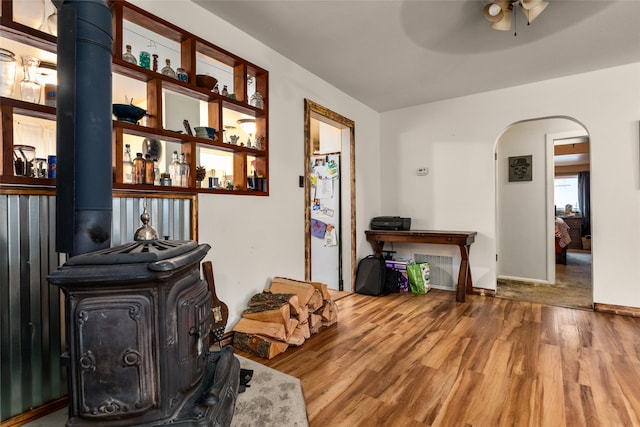 hall featuring hardwood / wood-style floors