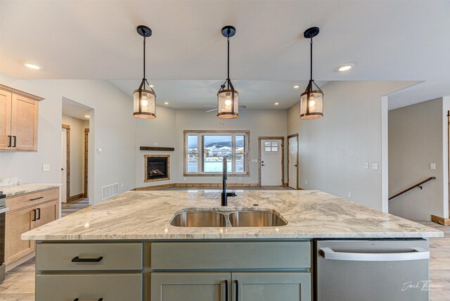 full bathroom with shower / bath combination, hardwood / wood-style flooring, toilet, and vanity