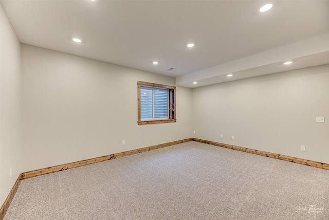 view of carpeted spare room