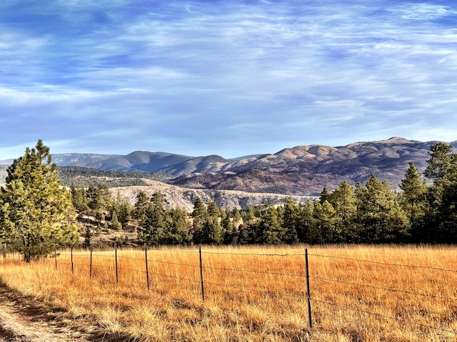 property view of mountains featuring a rural view