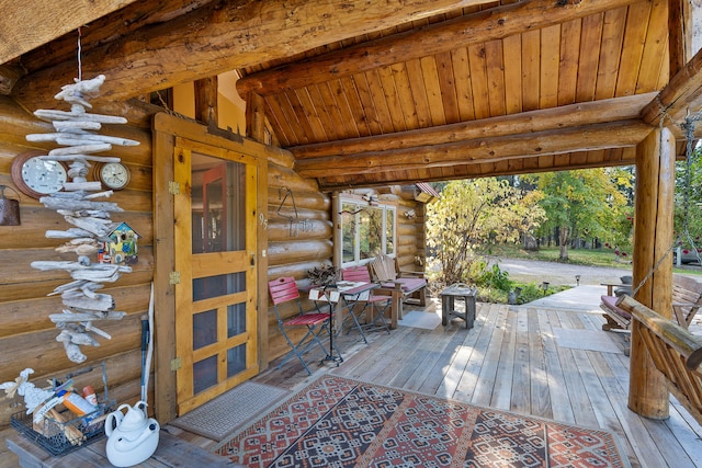 view of wooden deck