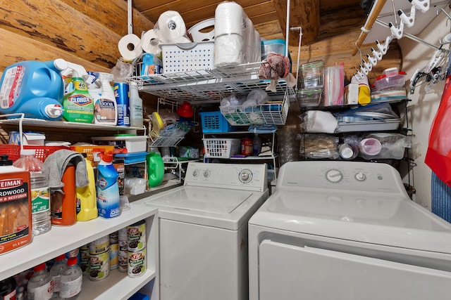 laundry room with independent washer and dryer