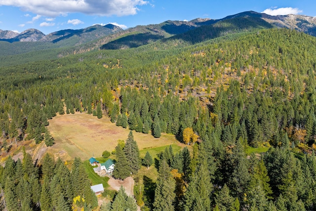 bird's eye view with a mountain view