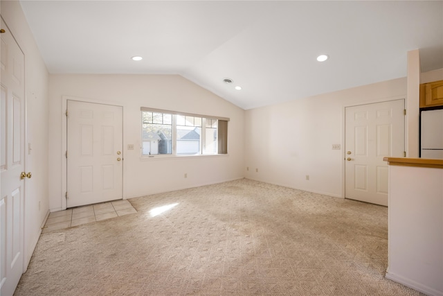 interior space featuring lofted ceiling