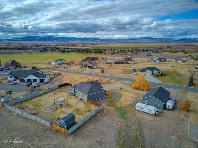 aerial view featuring a mountain view