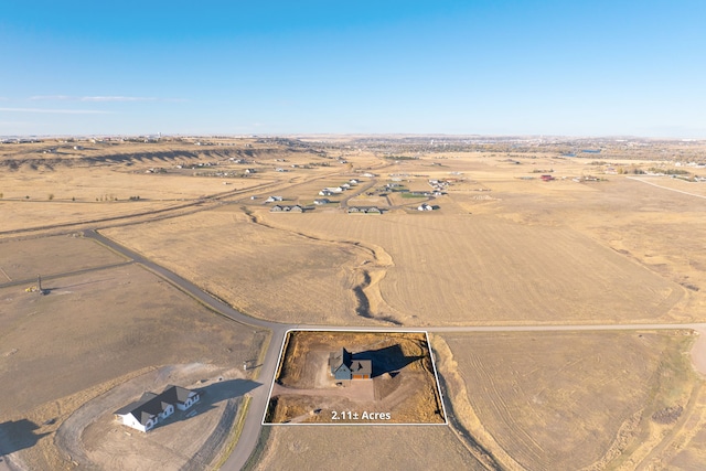 drone / aerial view with a rural view