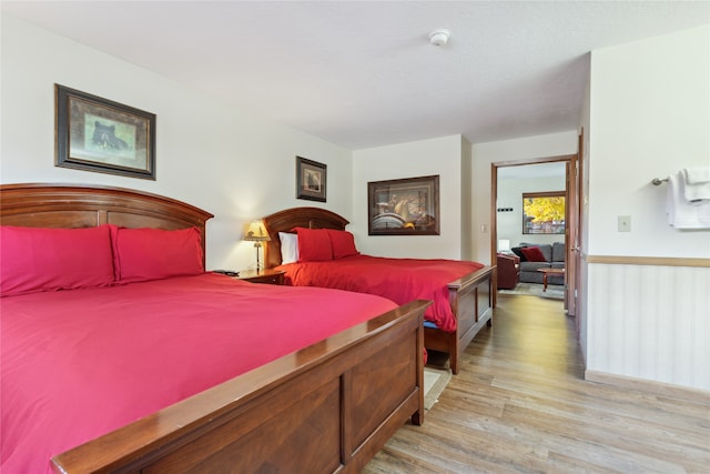 bedroom featuring light wood-type flooring