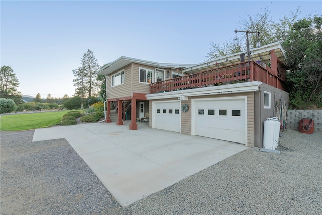 exterior space featuring a garage