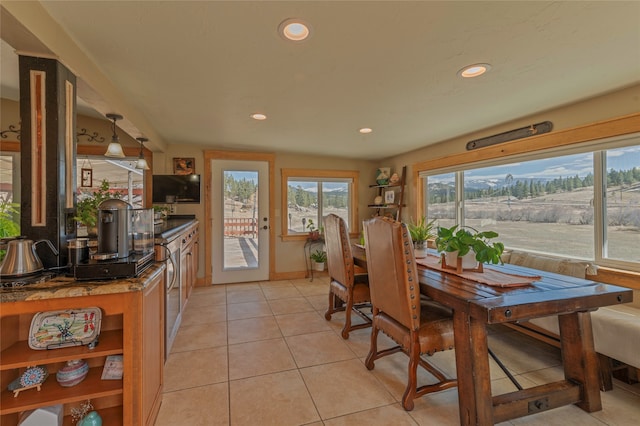 view of tiled dining space