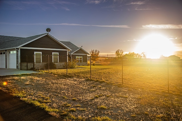 view of property exterior at dusk