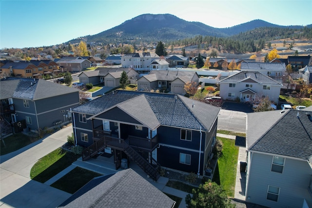 aerial view with a mountain view