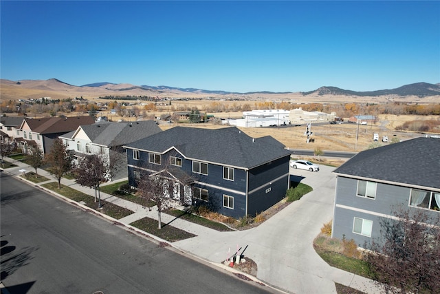 aerial view featuring a mountain view