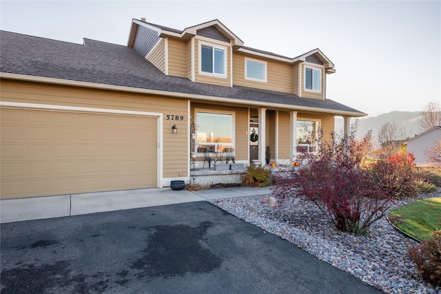 view of front facade featuring a garage