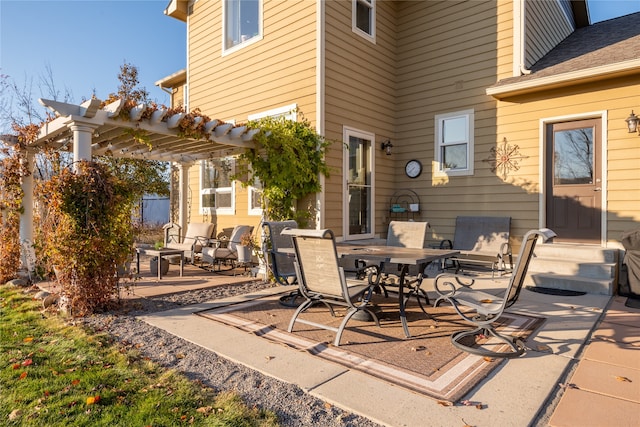 view of patio / terrace featuring a pergola