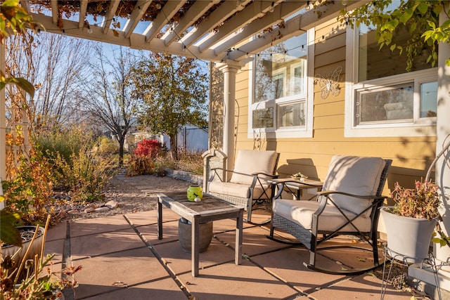 view of patio / terrace with a pergola