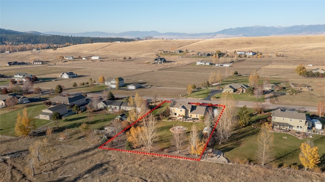 bird's eye view featuring a mountain view