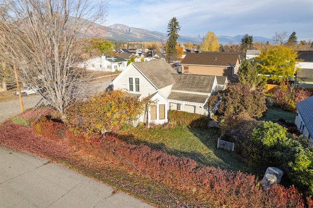 aerial view featuring a mountain view