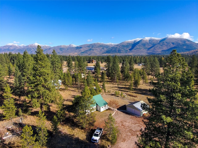 drone / aerial view with a mountain view