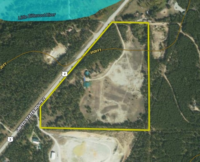 9330 US Highway 2 W, Marion, MT 59925 - map / location with property boundaries highlighted