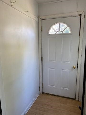 doorway featuring light hardwood / wood-style flooring