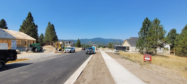 view of road featuring a mountain view