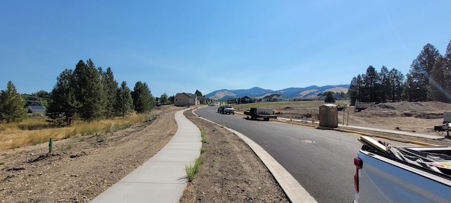 view of road featuring a mountain view