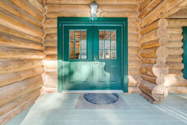 doorway to property with french doors