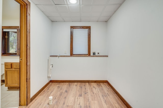 unfurnished room featuring light wood-type flooring