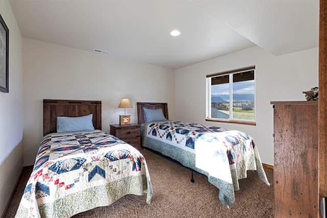 bedroom featuring carpet