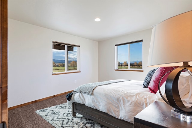 bedroom with carpet flooring and multiple windows