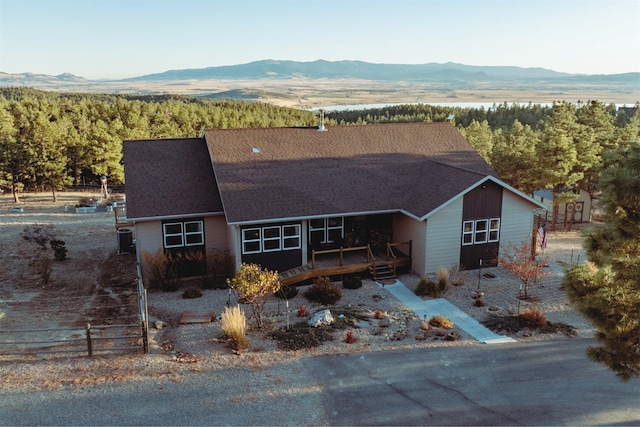 exterior space with a mountain view