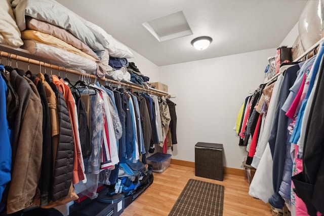 spacious closet with wood-type flooring