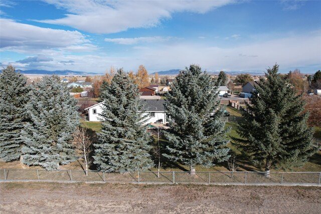 aerial view featuring a mountain view