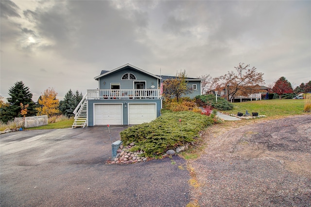 exterior space featuring a garage