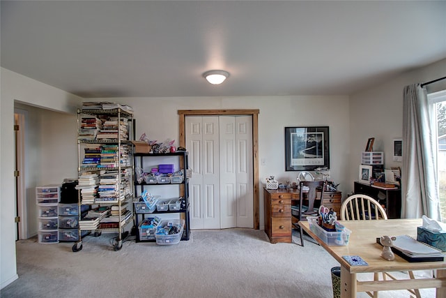 view of carpeted office