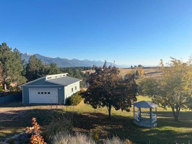 mountain view with a rural view